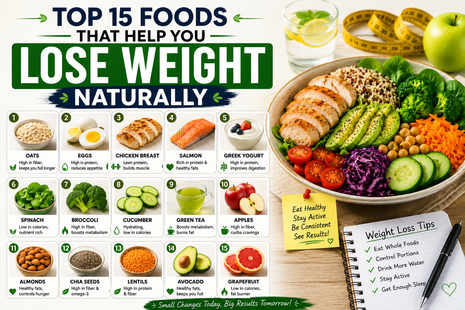 Top 15 Foods That Help You Lose Weight Naturally
