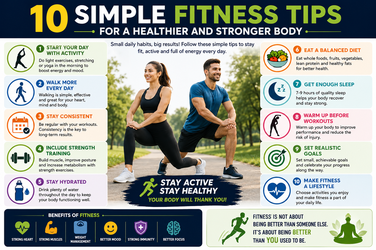 10 Simple Fitness Tips for a Healthier and Stronger Body