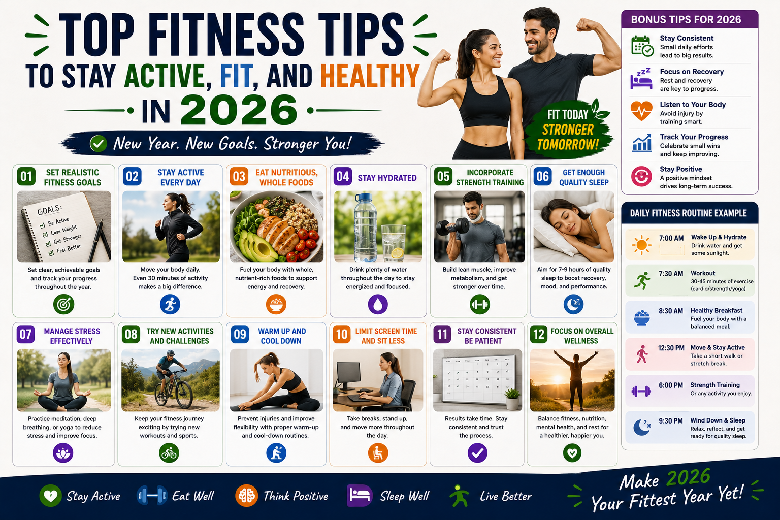 Top Fitness Tips to Stay Active, Fit, and Healthy in 2026